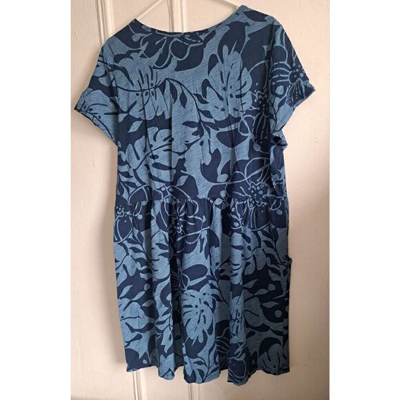 Sun Moda California Womens Large Scoop Neck Loose Fit Shift Dress Blue Pockets - Picture 7 of 10